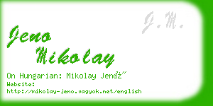 jeno mikolay business card